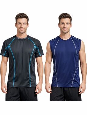 Tesla Lot 1 Black & 1 Blue  Compression type Muscle Shirts Tops Size S
